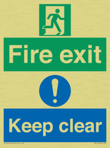 Fire exit Keep clear dual sign